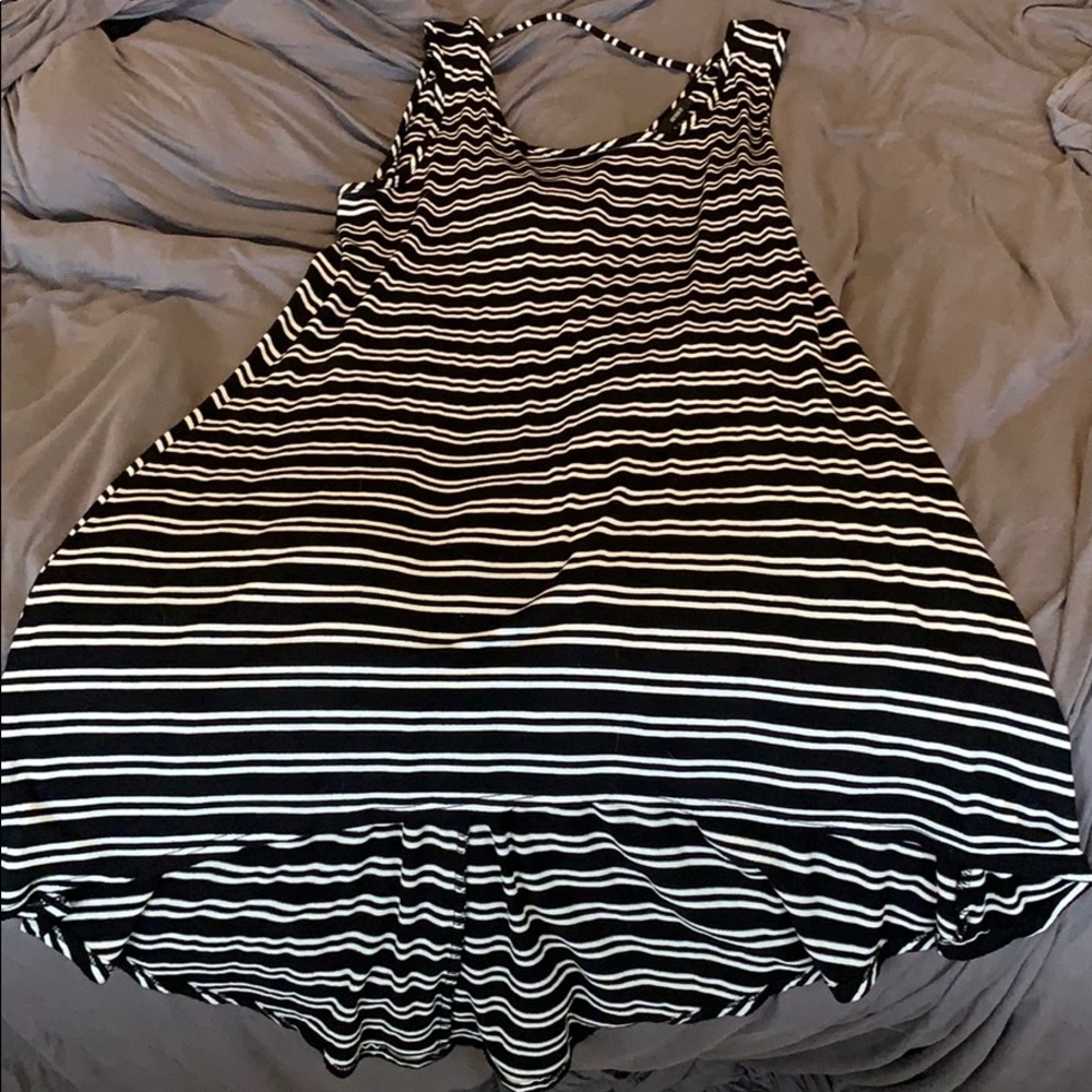 striped hi lo dress